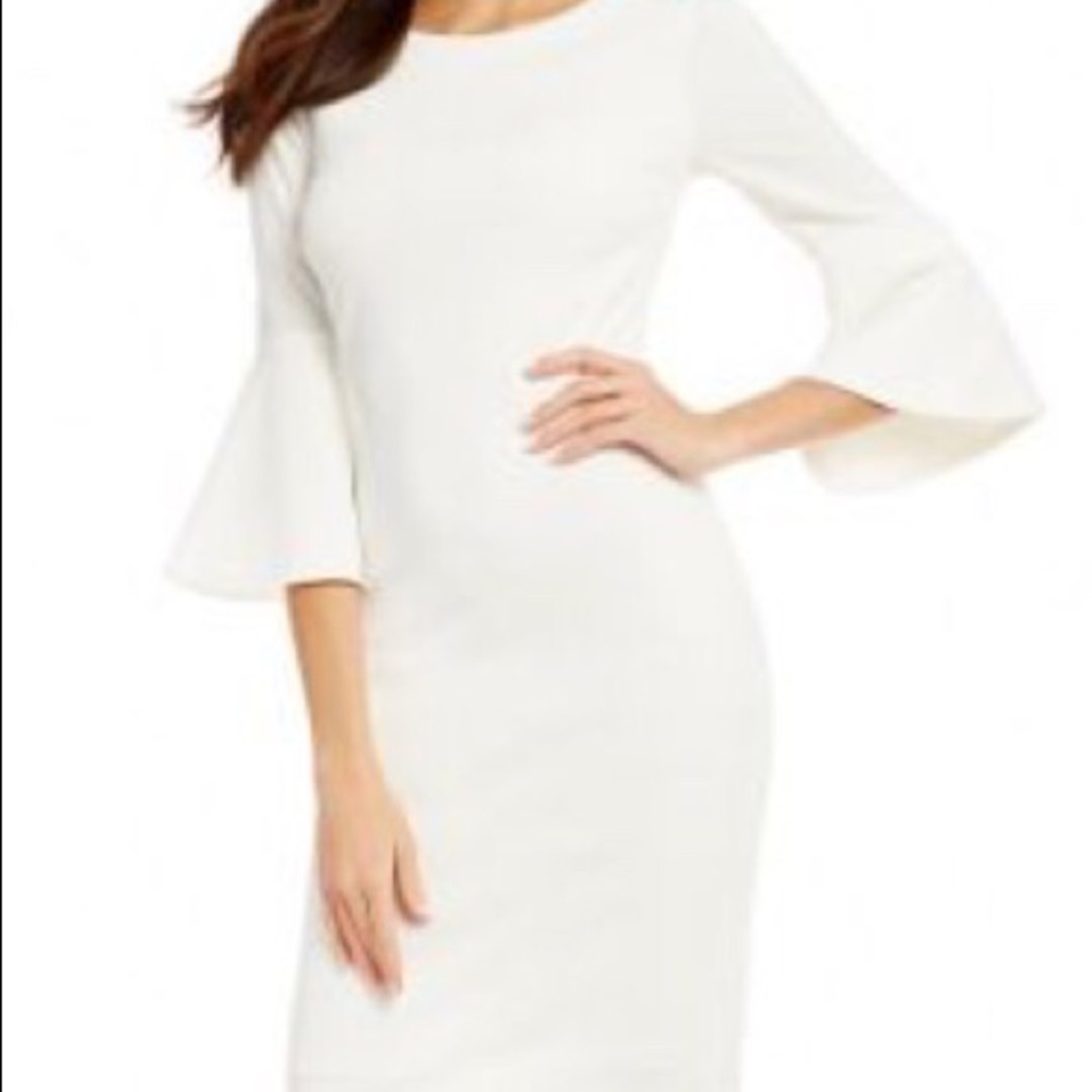 Calvin Klein Knee Length White Dress. never worn!